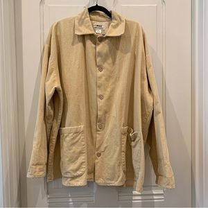 Flax Jeanne Engelhart Beige/Wheat Corduroy Chore Jacket Sz L